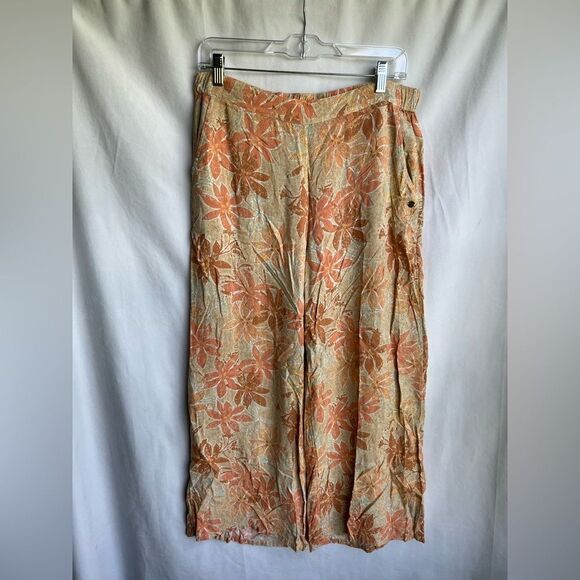 Roxy Women's Floral Print Palazzo Beach Pants size Large - Picture 5 of 7